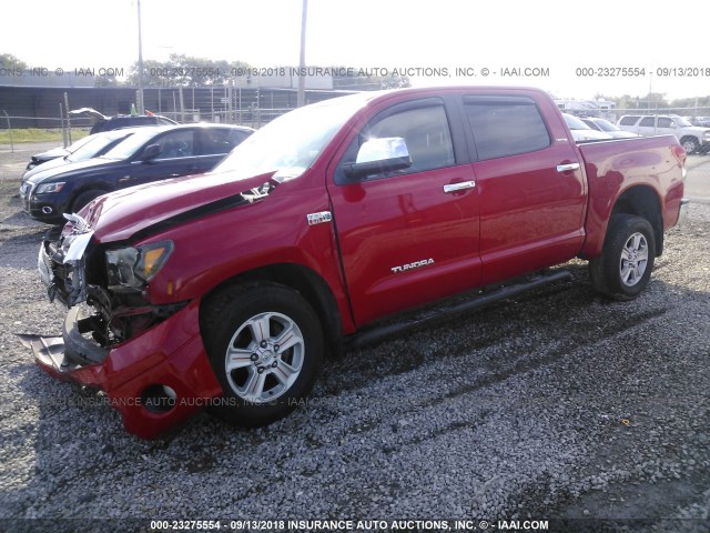 5TBEV58147S466368 - 2007 TOYOTA TUNDRA CREWMAX LIMITED RED photo 2