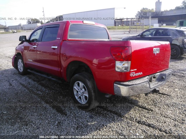 5TBEV58147S466368 - 2007 TOYOTA TUNDRA CREWMAX LIMITED RED photo 3