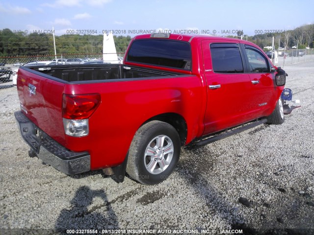 5TBEV58147S466368 - 2007 TOYOTA TUNDRA CREWMAX LIMITED RED photo 4