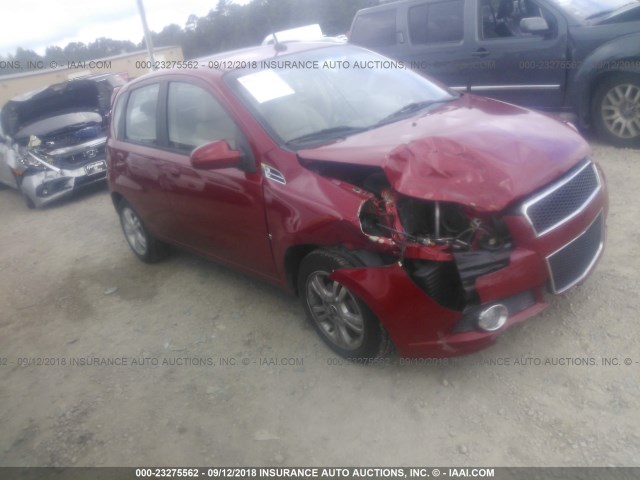 KL1TG66E69B610783 - 2009 CHEVROLET AVEO LT RED photo 1