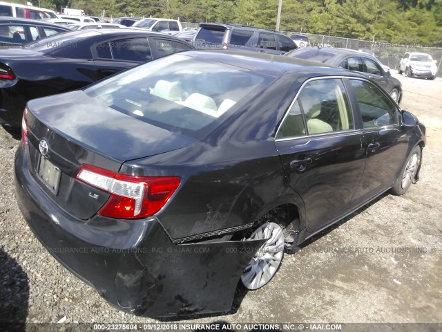 4T4BF1FK6CR242747 - 2012 TOYOTA CAMRY SE/LE/XLE BLACK photo 4