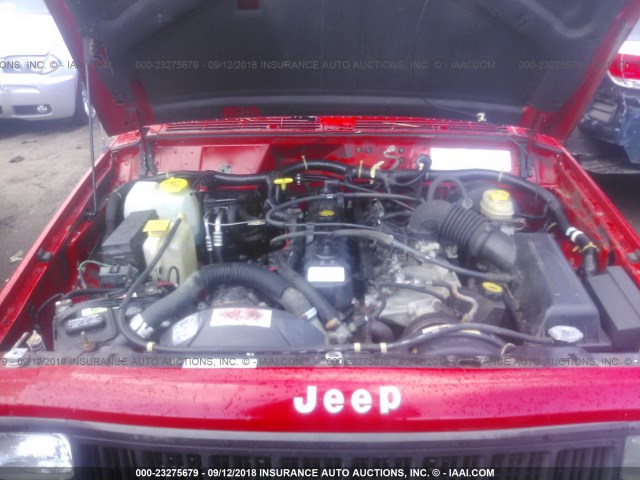 1J4FJ68S7TL173219 - 1996 JEEP CHEROKEE SPORT/CLASSIC წითელი ფოტო 10