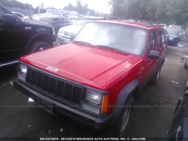 1J4FJ68S7TL173219 - 1996 JEEP CHEROKEE SPORT/CLASSIC RED photo 2