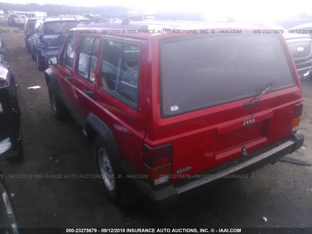 1J4FJ68S7TL173219 - 1996 JEEP CHEROKEE SPORT/CLASSIC RED photo 3