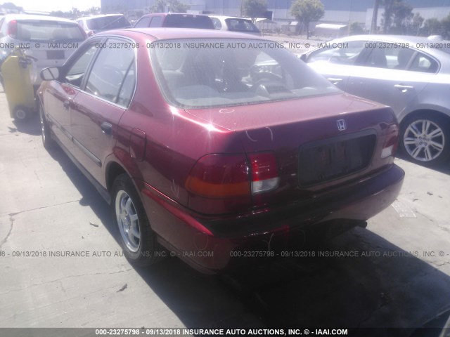 1HGEJ667XWL005743 - 1998 HONDA CIVIC LX RED photo 3