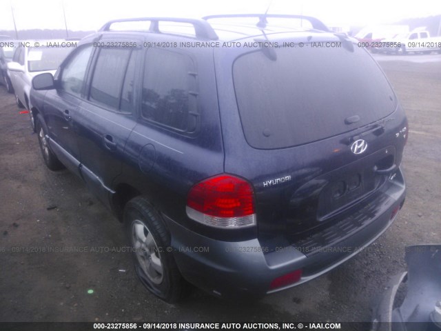 KM8SC73D05U941287 - 2005 HYUNDAI SANTA FE GLS/LX BLUE photo 3