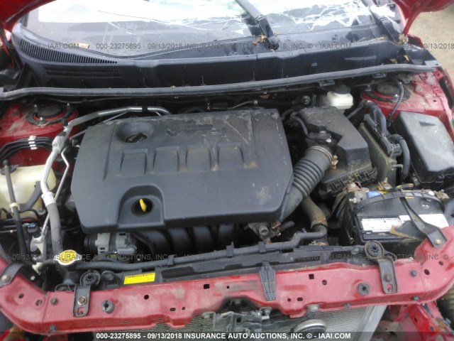 2T1KU4EEXBC574820 - 2011 TOYOTA COROLLA MATRIX  RED photo 10