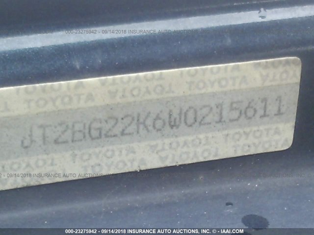 JT2BG22K6W0215611 - 1998 TOYOTA CAMRY CE/LE/XLE 绿色 照片 9