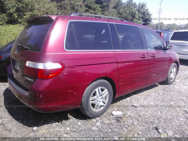 5FNRL38725B005937 - 2005 HONDA ODYSSEY EXL MAROON photo 4