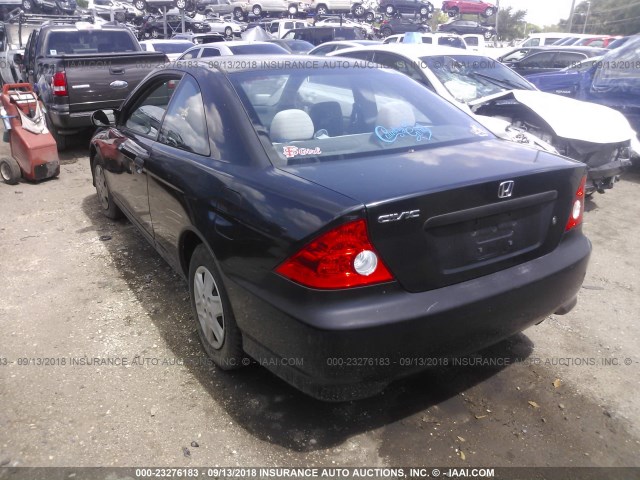 1HGEM22185L004672 - 2005 HONDA CIVIC DX VP BLACK photo 3