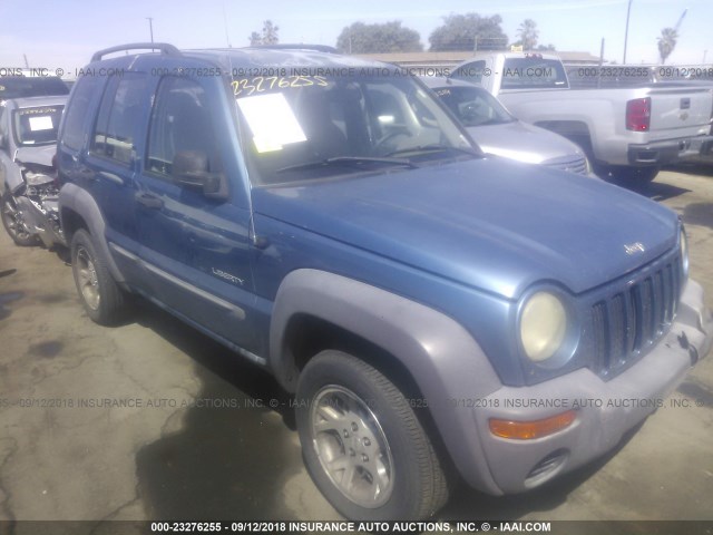 1J4GL48K24W164060 - 2004 JEEP LIBERTY SPORT BLUE photo 1