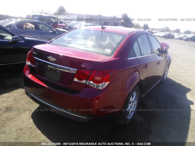 1G1PF5SCXC7162708 - 2012 CHEVROLET CRUZE LT RED photo 4