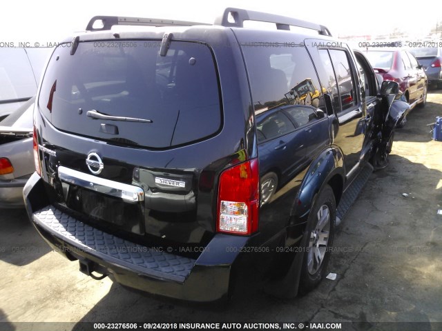 5N1AR1NN7CC635106 - 2012 NISSAN PATHFINDER S/LE/SE BLACK photo 4