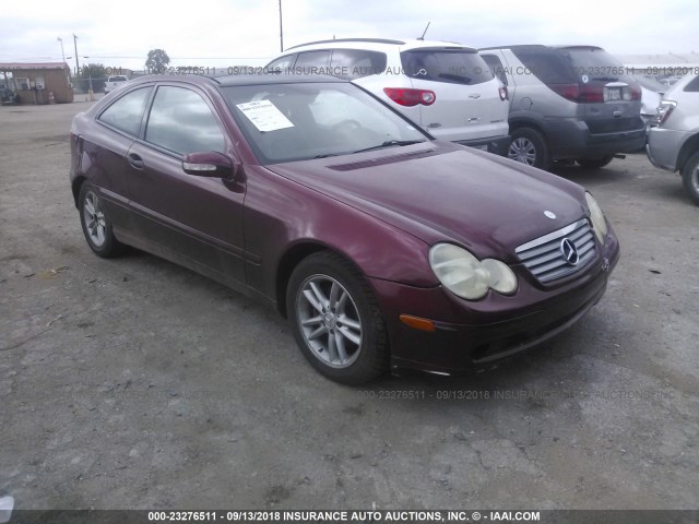 WDBRN47J52A358172 - 2002 MERCEDES-BENZ C 230K SPORT COUPE MAROON photo 1