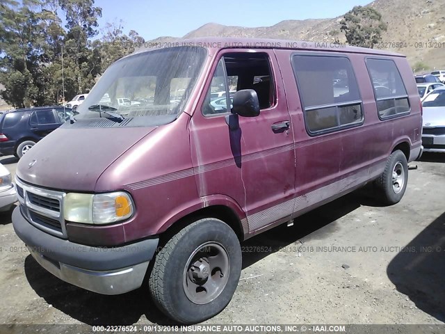 2B6HB21Y3VK566810 - 1997 DODGE RAM VAN B2500 BURGUNDY photo 2