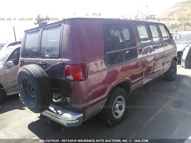 2B6HB21Y3VK566810 - 1997 DODGE RAM VAN B2500 BURGUNDY photo 4