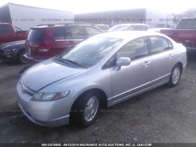 JHMFA36217S017971 - 2007 HONDA CIVIC HYBRID SILVER photo 2