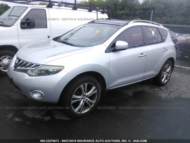 JN8AZ1MWXAW121524 - 2010 NISSAN MURANO S/SL/LE SILVER photo 2