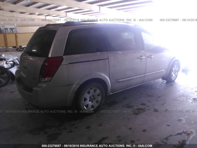 5N1BV28UX6N126578 - 2006 NISSAN QUEST S/SE/SL SILVER photo 4