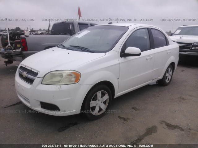 KL1TD56E39B614616 - 2009 CHEVROLET AVEO LS/LT WHITE photo 2