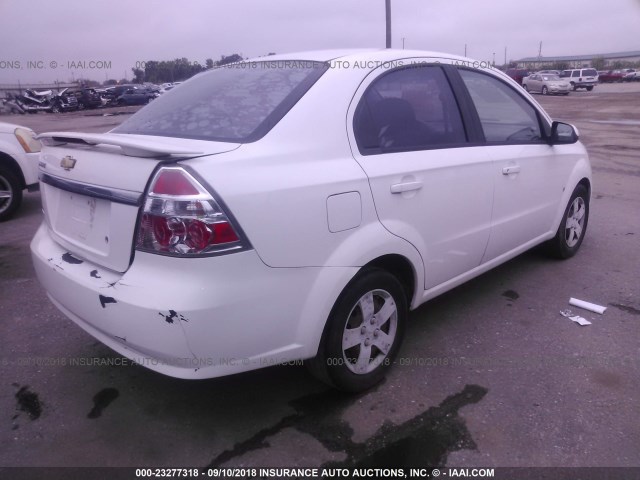 KL1TD56E39B614616 - 2009 CHEVROLET AVEO LS/LT WHITE photo 4