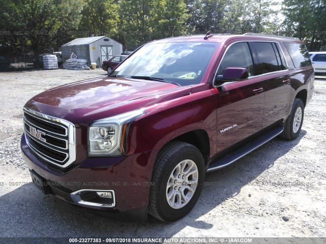 1GKS2GKC0HR232712 - 2017 GMC YUKON XL K1500 SLT RED photo 2