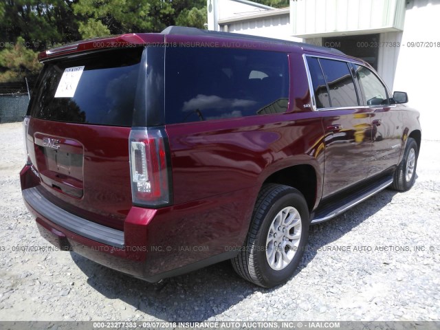 1GKS2GKC0HR232712 - 2017 GMC YUKON XL K1500 SLT RED photo 4