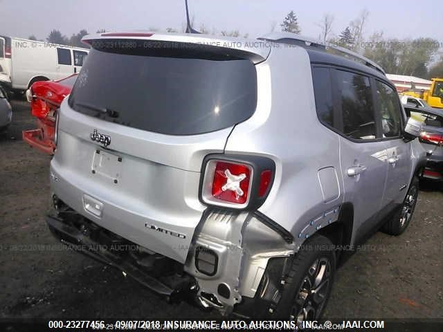 ZACCJBDB9JPG72118 - 2018 JEEP RENEGADE LIMITED SILVER photo 4