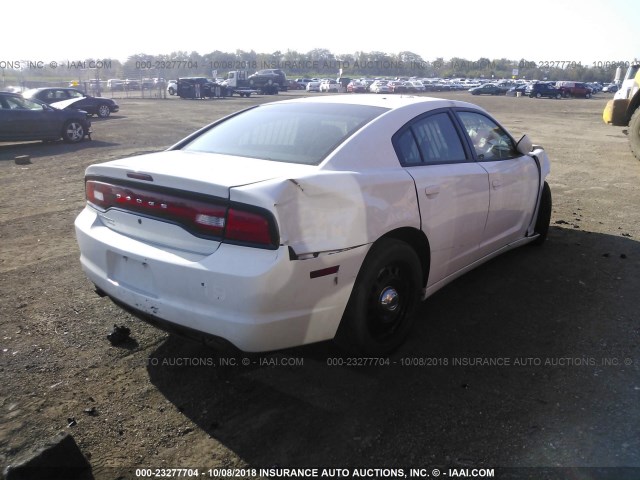 2C3CDXKT5EH320004 - 2014 DODGE CHARGER POLICE WHITE photo 4