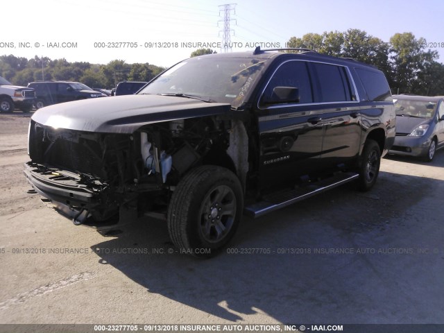 1GNSKJKC1FR560847 - 2015 CHEVROLET SUBURBAN K1500 LT BLACK photo 2