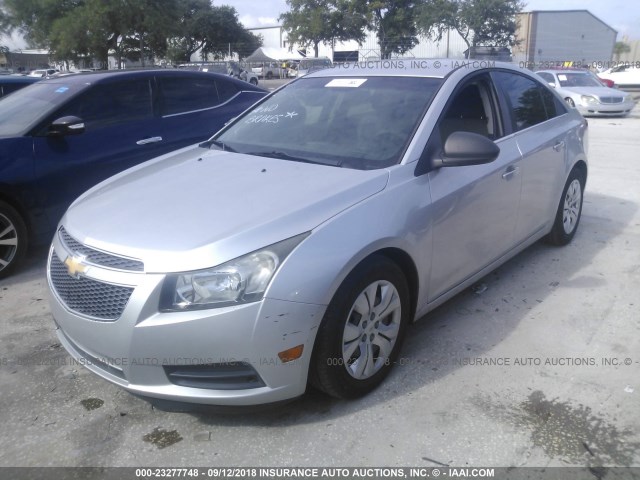 1G1PC5SH7C7285483 - 2012 CHEVROLET CRUZE LS SILVER photo 2