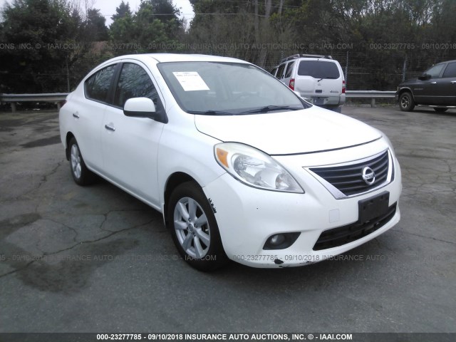 3N1CN7AP9CL900814 - 2012 NISSAN VERSA S/SV/SL WHITE photo 1