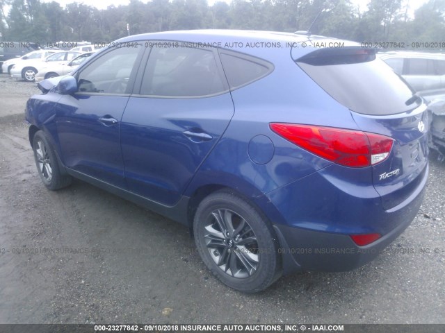 KM8JT3AF2EU855262 - 2014 HYUNDAI TUCSON GLS BLUE photo 3