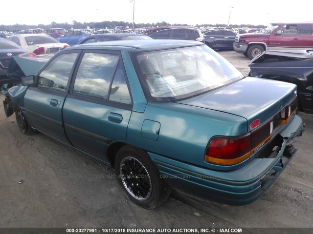 3FARP13J8RR164239 - 1994 FORD ESCORT LX/SPORT GREEN photo 3