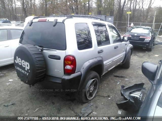 1J4GL48K73W694507 - 2003 JEEP LIBERTY SPORT/FREEDOM ვერცხლისფერი ფოტო 4