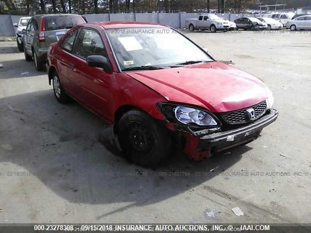 1HGEM22114L048205 - 2004 HONDA CIVIC DX VP RED photo 1