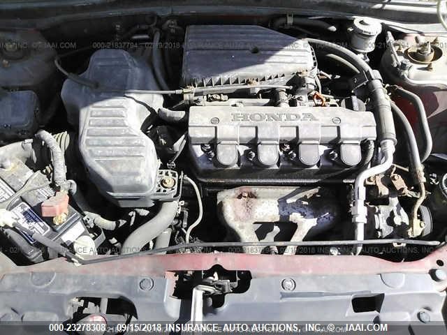 1HGEM22114L048205 - 2004 HONDA CIVIC DX VP RED photo 10
