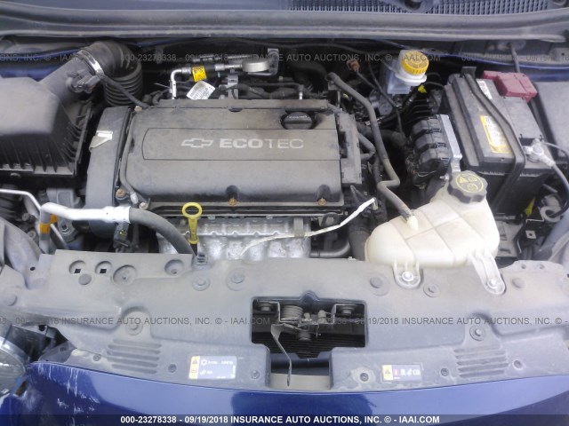 1G1JA5SH8D4257190 - 2013 CHEVROLET SONIC LS BLUE photo 10