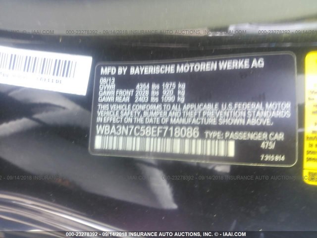 WBA3N7C58EF718086 - 2014 BMW 428 I BLACK photo 9