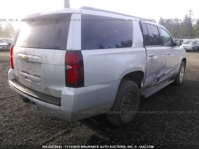 1GNSKHKC5JR243767 - 2018 CHEVROLET SUBURBAN K1500 LT SILVER photo 4