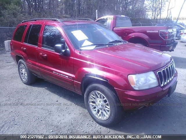 1J8GW58N22C289726 - 2002 JEEP GRAND CHEROKEE LIMITED RED photo 1