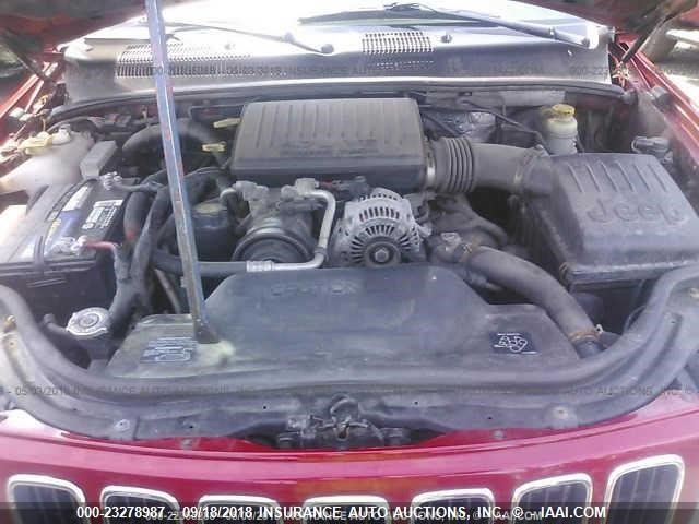 1J8GW58N22C289726 - 2002 JEEP GRAND CHEROKEE LIMITED RED photo 10