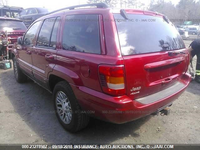 1J8GW58N22C289726 - 2002 JEEP GRAND CHEROKEE LIMITED RED photo 3