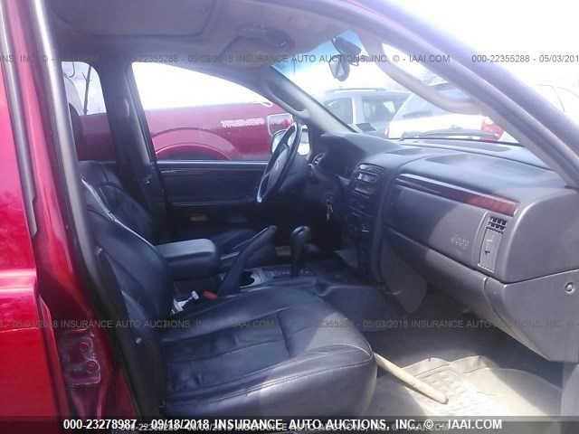 1J8GW58N22C289726 - 2002 JEEP GRAND CHEROKEE LIMITED RED photo 5