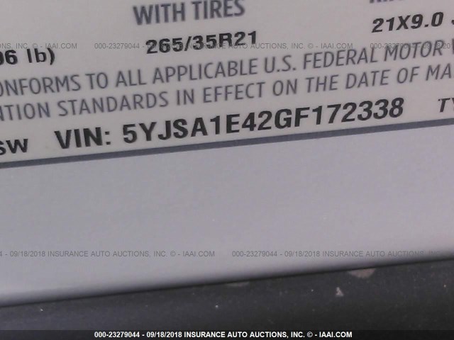 5YJSA1E42GF172338 - 2016 TESLA MODEL S WHITE photo 9