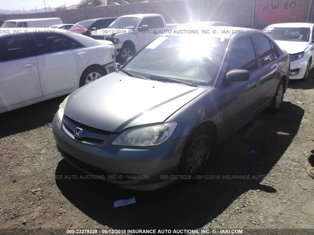 2HGES16565H535671 - 2005 HONDA CIVIC LX GRAY photo 2