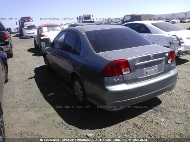 2HGES16565H535671 - 2005 HONDA CIVIC LX GRAY photo 3