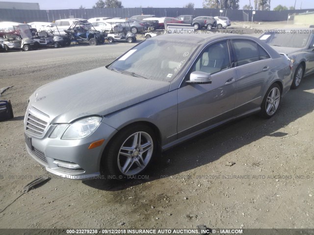 WDDHF5KB0DA742143 - 2013 MERCEDES-BENZ E 350 GRAY photo 2