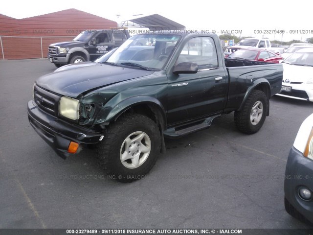 4TANM92N1YZ586119 - 2000 TOYOTA TACOMA PRERUNNER GREEN photo 2