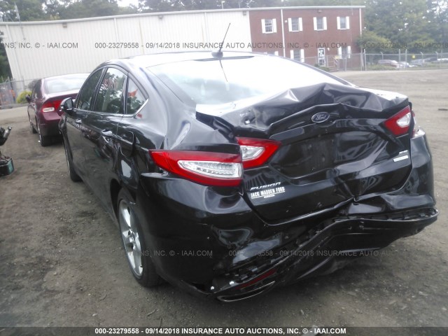 3FA6P0H95FR100845 - 2015 FORD FUSION SE BLACK photo 3